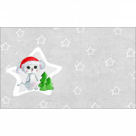 BLANKA THE WINTER MOUSE - Cotton woven fabric panel ( 30 x 50 cm )
