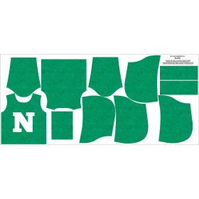 KID'S HOODIE (ALEX) - "N" / acid wash malachite green - sewing set