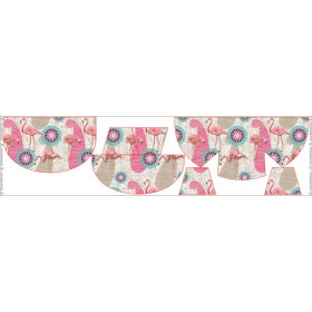 HIP BAG - FLAMINGOS AND ROSETTES / Choice of sizes