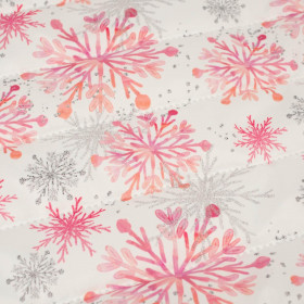 PINK SNOWFLAKES pat. 2 - nylon fabric quilted in stripes