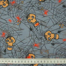 HALLOWEEN WEB SKULL - Waterproof woven fabric