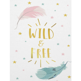 PASTEL FEATHERS (WILD & FREE) - SINGLE JERSEY PANEL 