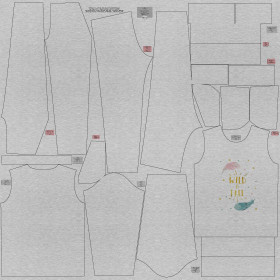 Children's tracksuit (MILAN) - PASTEL FEATHERS (WILD & FREE) / M-01 melange light grey - looped knit fabric