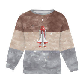 CHILDREN'S (NOE) SWEATSHIRT - SPACESHIP (SPACE EXPEDITION) / STRIPES - sewing set