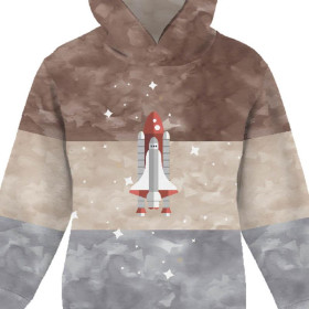 Children's tracksuit (OSLO) - SPACESHIP (SPACE EXPEDITION) / STRIPES - looped knit fabric 