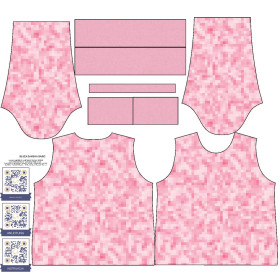 WOMEN'S SWEATSHIRT (HANA) BASIC - PIXELS pat. 2 / pink - sewing set