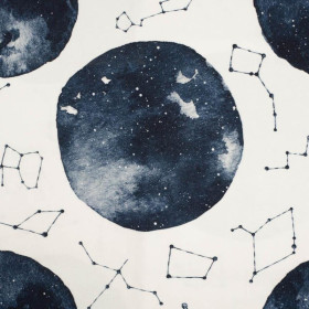 PLANETS AND CONSTELLATIONS (GALACTIC ANIMALS) - looped knit fabric