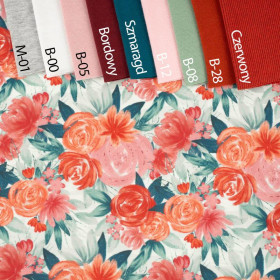 ROSES AND PEONIES pat. 2 - single jersey with elastane