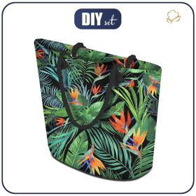 TOTE BAG - PARADISE JUNGLE / black - sewing set