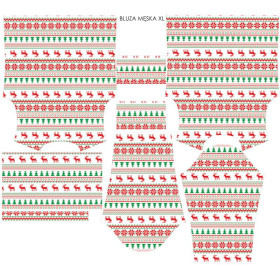 MEN’S SWEATSHIRT (COLORADO) - REINDEERS PAT. 2 / red-green - sewing set