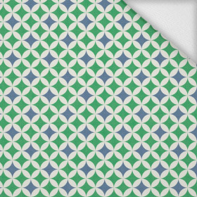 ROSETTES / blue - green - looped knit 