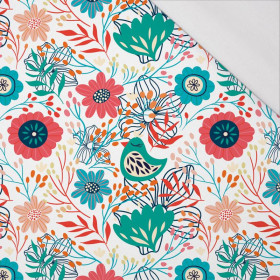 FOLK BIRDS / white - single jersey with elastane 