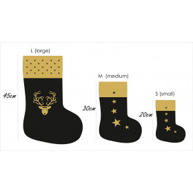 Christmas Stocking Set - GOLDEN REINDEER / black