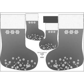 Christmas Stocking Set - SNOWFLAKES / grey