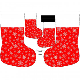 Christmas Stocking Set - SNOWFLAKES PAT. 2 / red