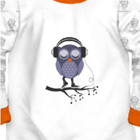 CHILDREN'S PAJAMAS " MIKI" - OWL WITH HEADPHONES - sewing set