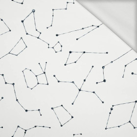 CONSTELLATIONS pat. 2 (GALACTIC ANIMALS) / white - looped knit fabric