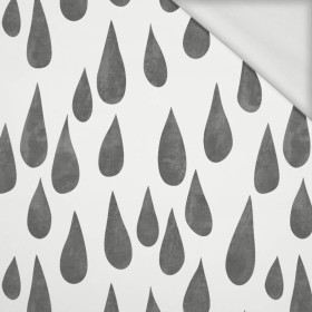 BIG DROPS (GREY) / white- looped knit fabric