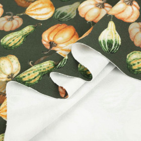 PUMPKINS AND ZUCCHINI / olive (PUMPKIN GARDEN) - looped knit fabric