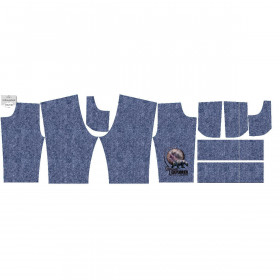 KID`S SHORTS (RIO) - GALAXY / ACID WASH / DARK BLUE - looped knit fabric 