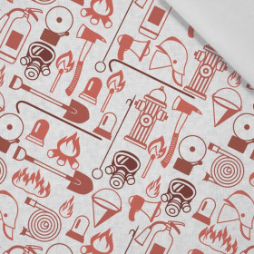 FIRE BRIGADE (HOBBIES AND JOBS) - red / acid -  Cotton woven fabric