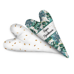 DECORATIVE HEARTS - SUPER DZIADKOWIE / MONSTERA pat. 4 / white