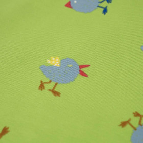 GREY BIRDS / lime - single jersey 