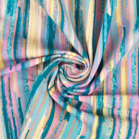 RAINBOW VERTICAL BELTS - looped knit fabric