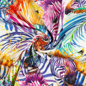 ZEBRA (rainbow) / white - single jersey with elastane 