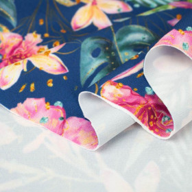 TROPICAL JUNGLE / dark blue - swimsuit lycra