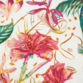 50cm TROPICAL JUNGLE / white - single jersey with elastane 