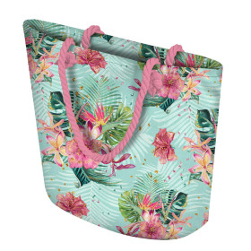 TOTE BAG - TROPICAL BOUQUET / mint - sewing set