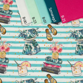 SUMMER FASHION / STRIPES - looped knit fabric