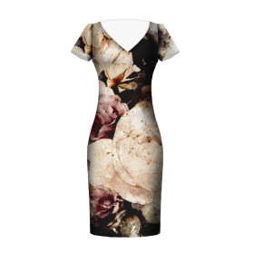 WATERCOLOR FLOWERS PAT. 4  - dress panel Cotton muslin