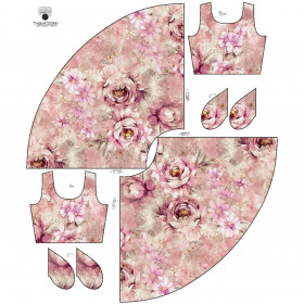 DRESS "ISABELLE" - WATERCOLOR FLOWERS PAT. 6 - sewing set