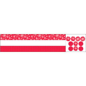 CHRISTMAS WREATH - SNOWFLAKES PAT. 2 / red - sewing set