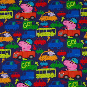GEORGE IN THE CAR / navy (PEPPA PIG) - single jersey
