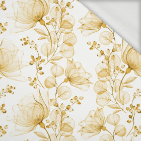 FLOWERS pattern no. 4 (gold) - looped knit fabric