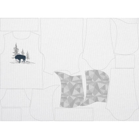 MEN’S HOODIE (COLORADO) - EUROPEAN BISON (ADVENTURE) / white - sewing set 