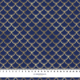 GOLDEN FISH SCALES pat. 2 (GOLDEN OCEAN) / dark blue