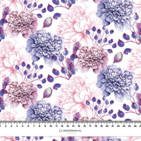 130cm PURPLE PEONIES (IN THE MEADOW) - Linen with viscose
