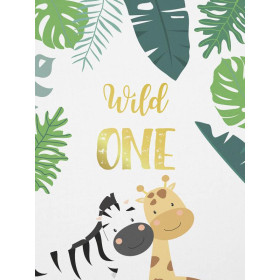 ZEBRA AND GIRAFFE (WILD & FREE) - Cotton woven fabric panel