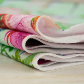 KINGFISHERS AND BUTTERFLIES (KINGFISHERS IN THE MEADOW) / mint - looped knit fabric