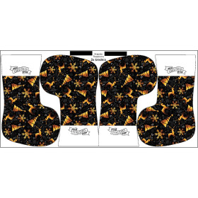 Christmas Stocking Set - GOLDEN DEERS / black