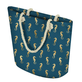 TOTE BAG - GOLDEN SEAHORSES (GOLDEN OCEAN) - sewing set