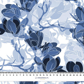 MAGNOLIAS pat. 2 (classic blue) - viscose woven fabric