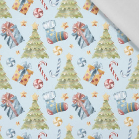 CHRISTMAS TREES AND PRESENTS (CHRISTMAS SEASON) - Cotton woven fabric