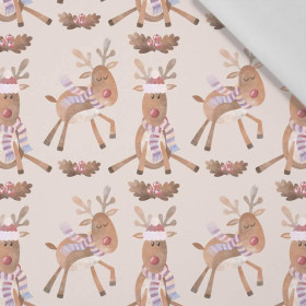 REINDEERS / OAK LEAVES (CHRISTMAS REINDEERS) - Cotton woven fabric