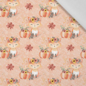 FOXES AND PUMPKINS pat. 1 / orange (FOXES AND PUMPKINS) - Cotton woven fabric