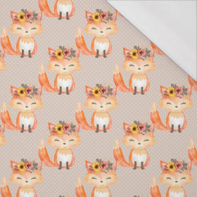 FOXES AND DOTS / beige (FOXES AND PUMPKINS) - single jersey with elastane 
